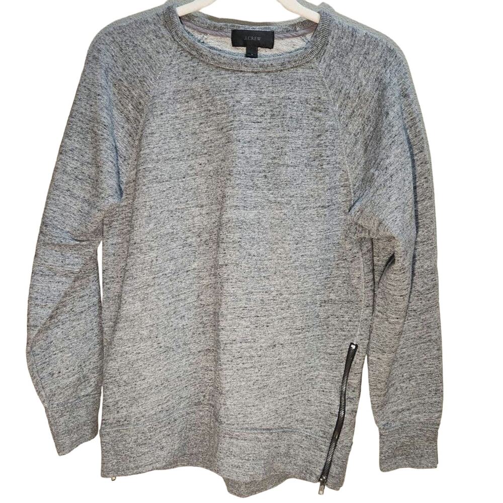 J.Crew side-zip raglan sweatshirt with side zippers size small heather gray